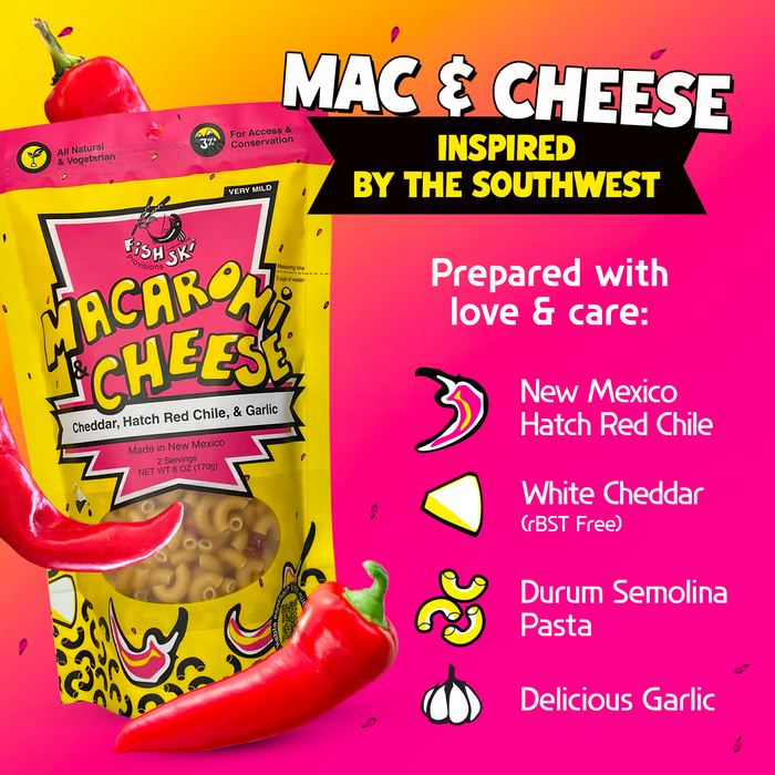 Hatch Red Chile, Garlic, Cheddar Mac and Cheese