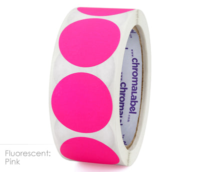 1-1/2" Permanent Round Color-Code Dot Inventory Labels: 500/Roll