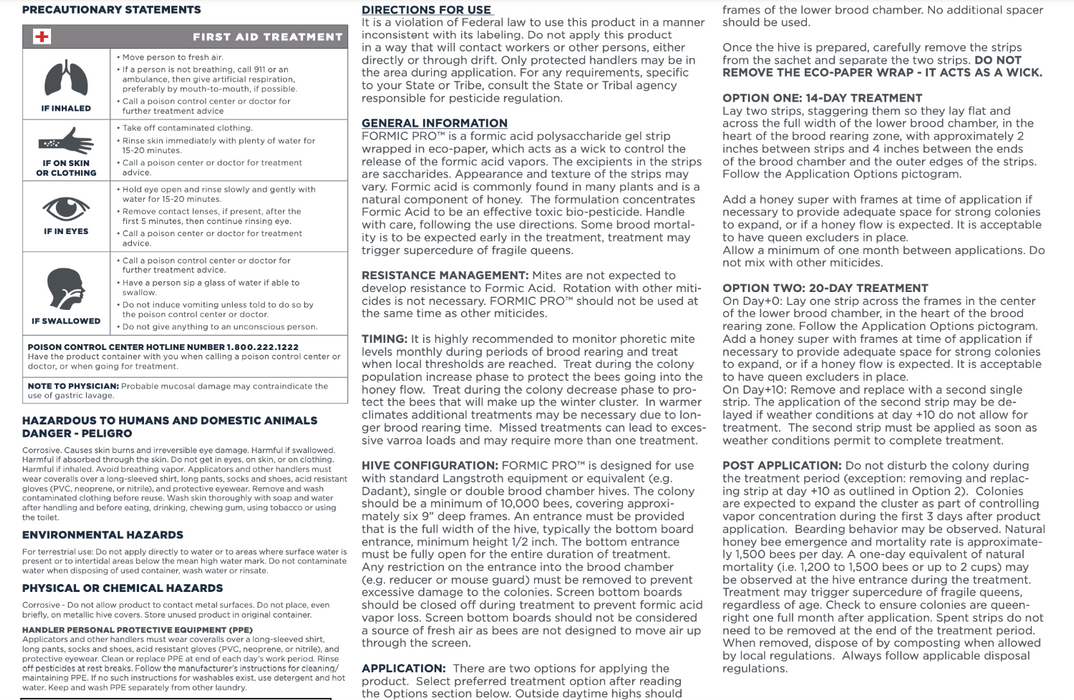 Formic Pro Varroa Mite Treatment