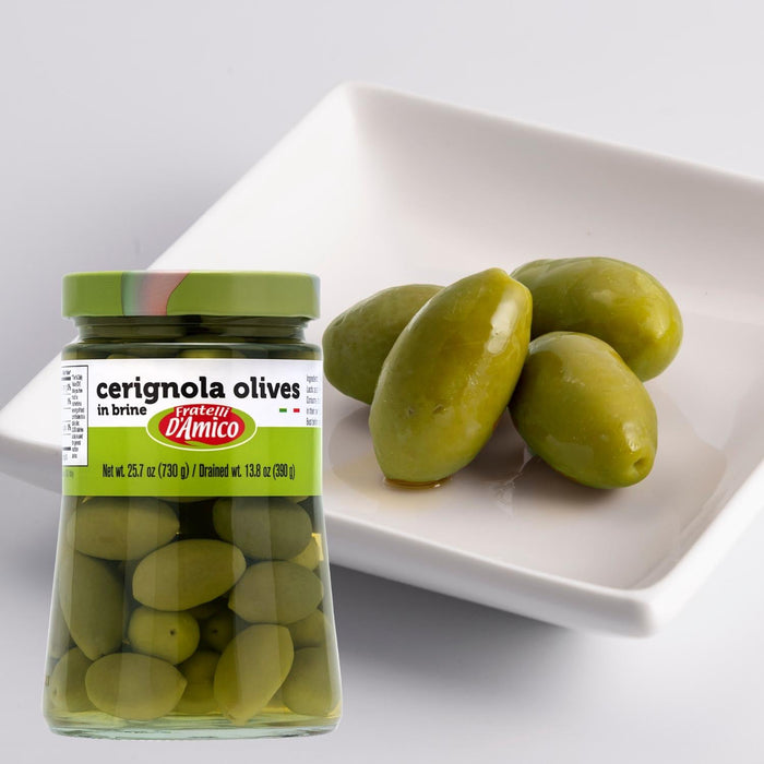 Fratelli D'Amico, Green Olives, Cerignola Olives In Brine, 730g (25.7 oz)