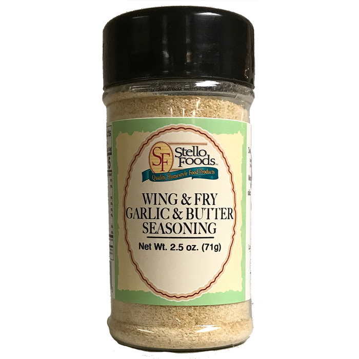 Stello Foods Spices - Wing & Fry Seasoning - Garlic & Butter 2.5 oz