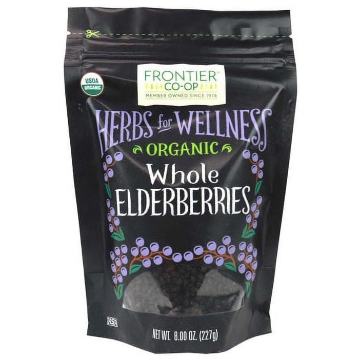 Frontier Natural Products Coop - Organic Elderberries, 8 oz (Pack of 12) - Immune Support Berries