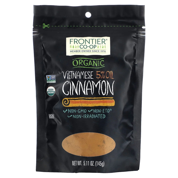 Frontier Natural Products Coop - Organic Vietnamese Cinnamon, 5.11 oz (Pack of 12) - Kosher, GMO-Free