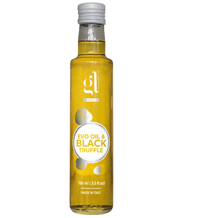 GL Truffle Gourmet, Extra Virgin Olive Oil & Black Truffle with truffle slices (3.4 Fl oz) 100ml