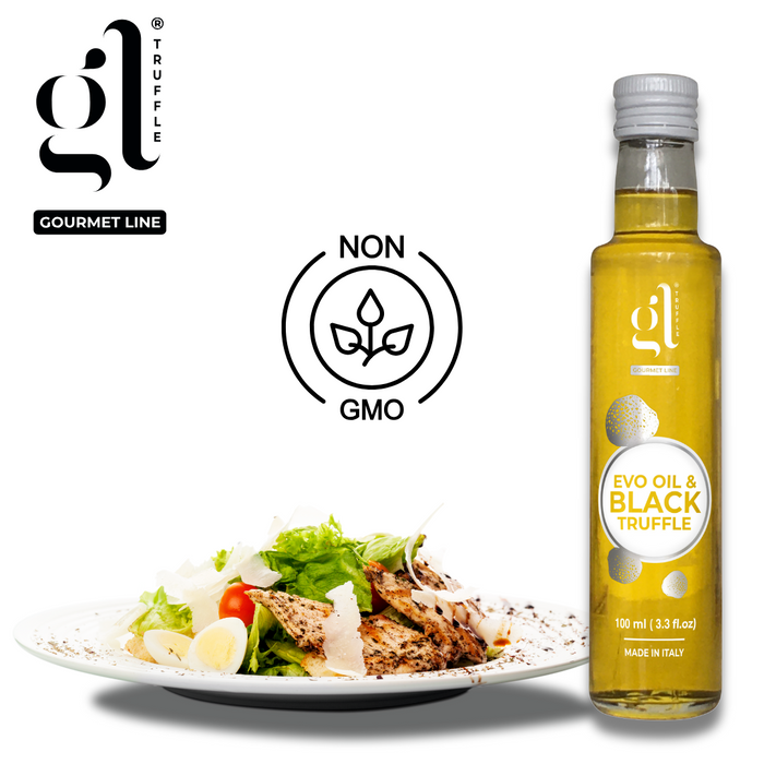 GL Truffle Gourmet, Extra Virgin Olive Oil & Black Truffle with truffle slices (3.4 Fl oz) 100ml