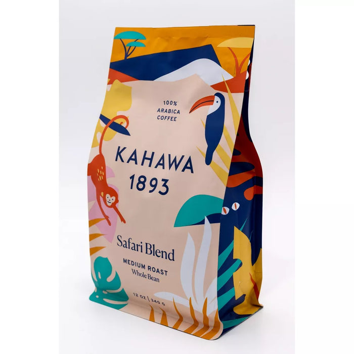 Kahawa 1893 Safari Medium Roast Whole Bean Coffee, Case of 6 - 12 Oz