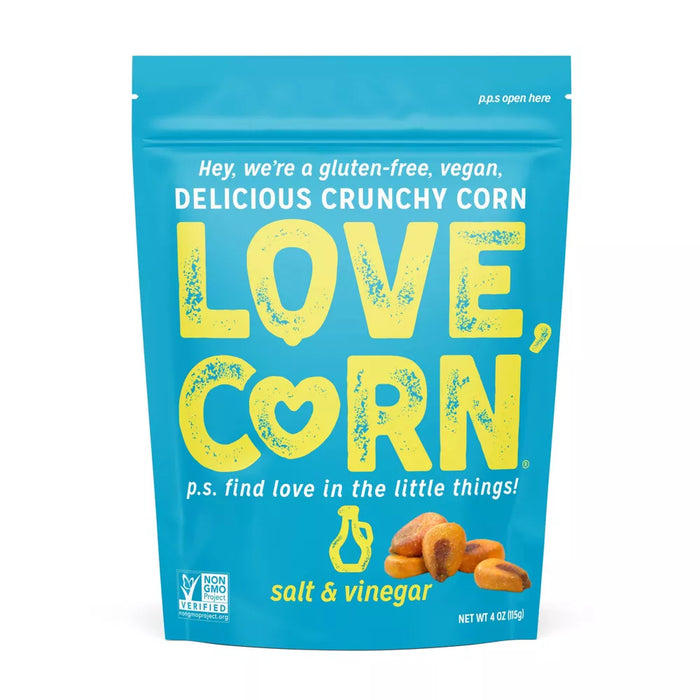 Love Corn Crunchy Corn Salt & Vinegar 4 Oz Case