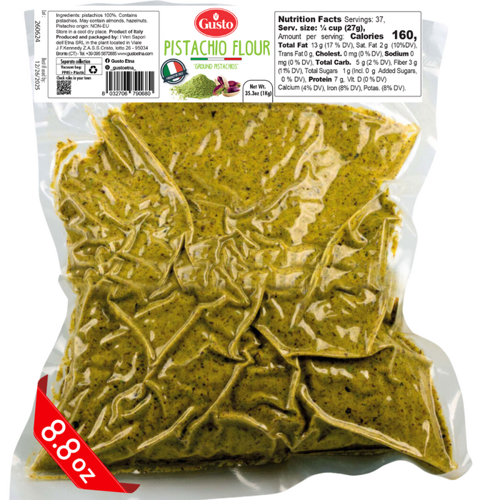 Gusto Etna, Pistachio Flour,  Ground Pistachios 8.8 oz (250 g)