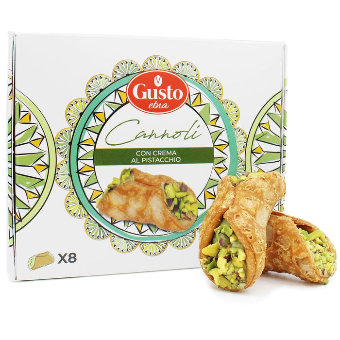 SALE! Gusto Etna, Sicilian 8 pcs Cannoli filled with Pistachio Cream Gift Box Exp. Date: 02/08/2026
