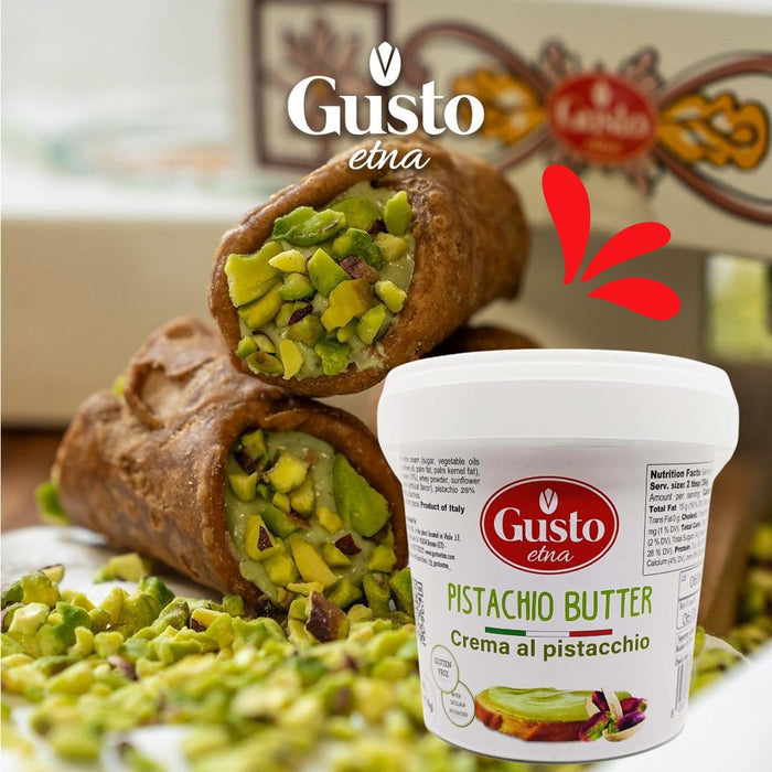 Gusto Etna Pistachio Cream Butter 3kg (6.6 lb) – 28% Pistachio, Made in Sicily, Italian Pistachio Spread for Gelato, Pastry & Desserts