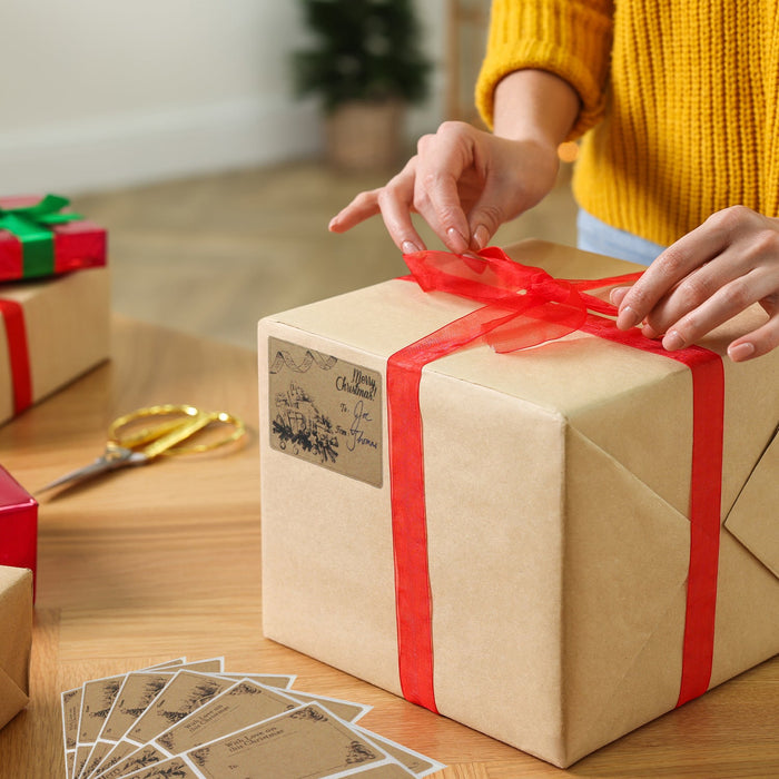 Christmas To/From Stickers (8 Designs) -- 32 pack,  2" x 3" Rectangles