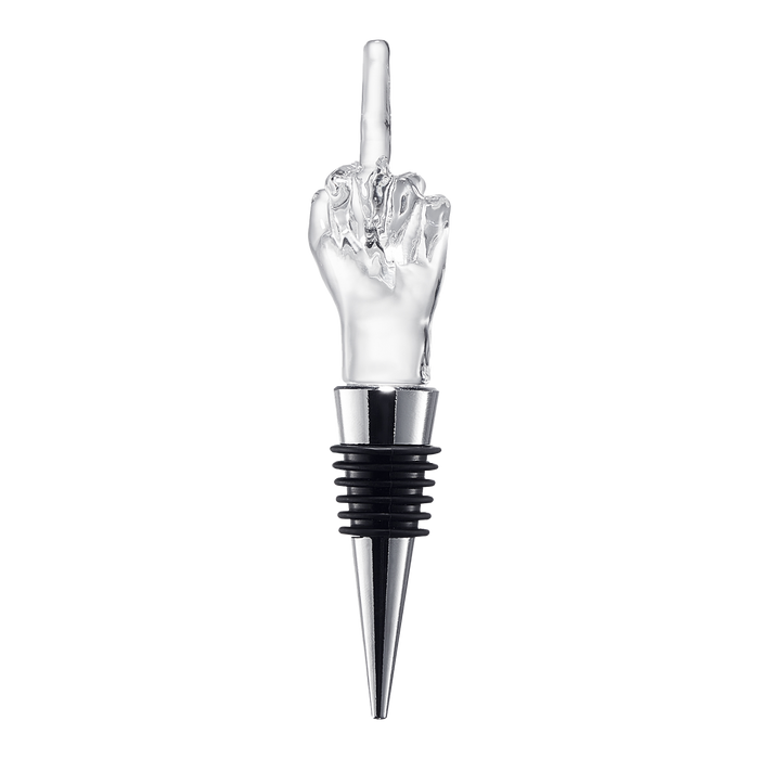 Unique Wine Bottle Stopper - Funny Wine Cork Beverage Bottle Sealer, Middle Finger Shaped Gag Gift For Wine Connoisseur & Lover, Reusable Glass Sealing Plug, Silicone Bottle Cap For Him, Her