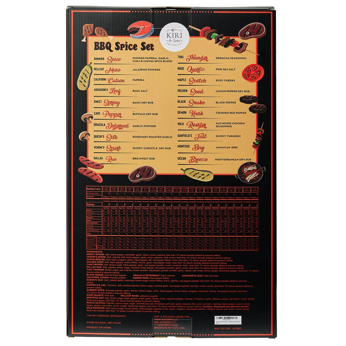 Large Gourmet Smokehouse BBQ Spice Rub Set Grilling Gift Set, 1.25oz Each- Spice Set & Seasonings - Father Gift Dad Gifts - Barbecue Cookout - Flavors Includes Smoky Chipotle, Dry Rub, Pack of 20