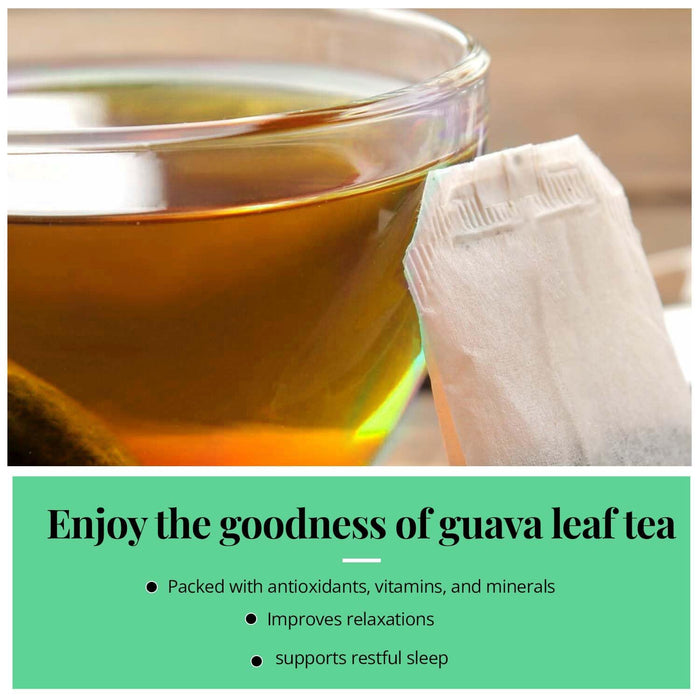 Guava Leaf Tea - 50 Bags, 100% Pure Guava Leaves (Te de Hojas de Guayaba) - Non-GMO, Vegan, Caffeine-Free