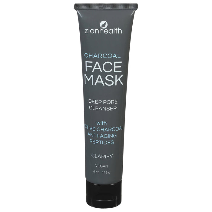 Zion Health Adama Charcoal Face Mask - Refreshing and Purifying - 4 Oz Pack