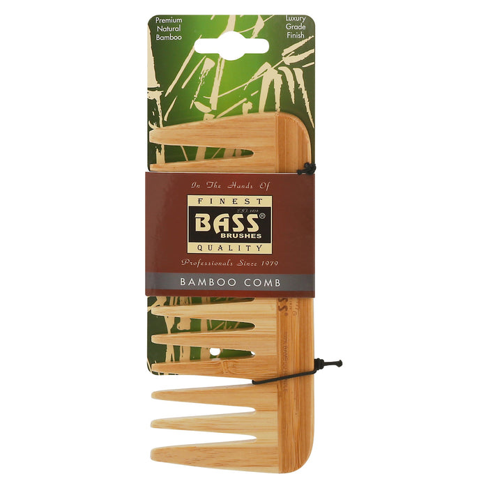 Bass Brushes Wood Medium Wide Tooth Detangling Comb