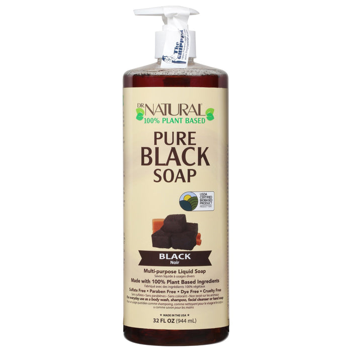 Dr. Natural Liquid Soap Black - Unwind with Refreshing Black Soap, 32 Fl Oz