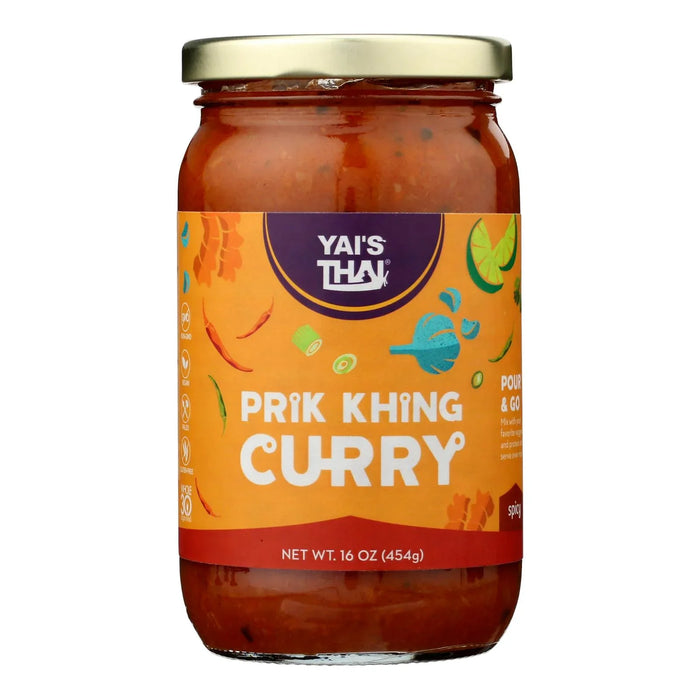 Yai's Thai Sauce Prik Khing Curry - 16 Fl. Oz. - Case of 6