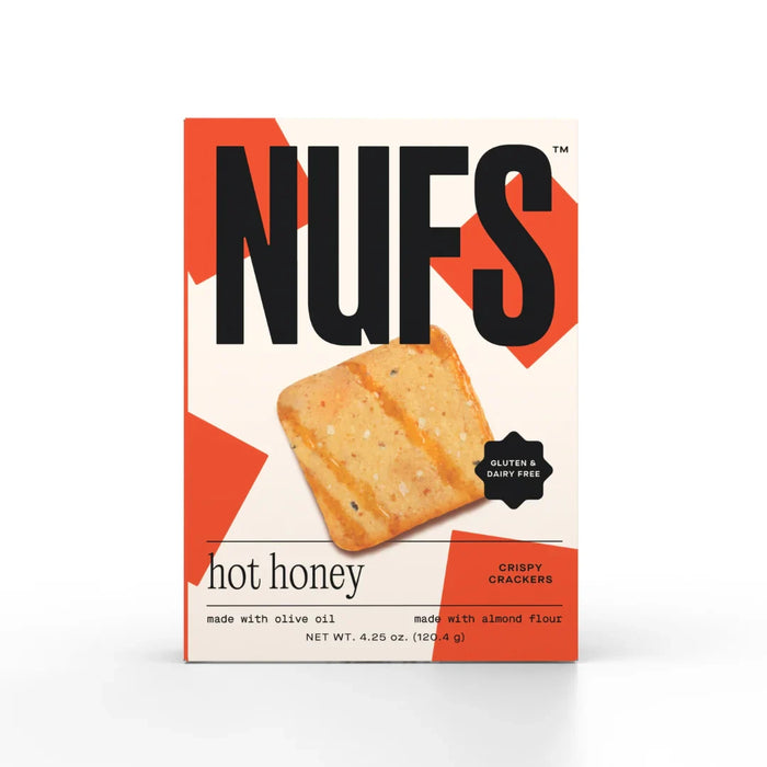 Nufs Crackers - Hot Honey Gluten-Free, 4.25 oz (Pack of 6) - Dairy-Free Snacks