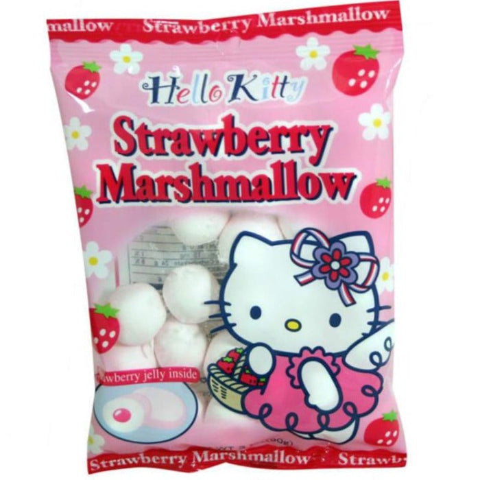 Hello Kitty Marshmallow Soft Chewy Jelly Filled Candy Mango Pineapple Strawberry Blueberry Chocolate Matcha Green Tea Flavors