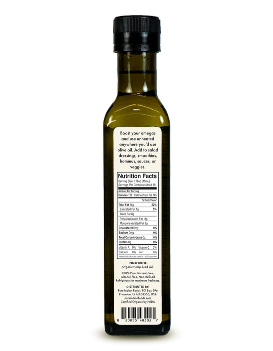 Hemp Seed Oil, Virgin & Certified Organic - 250 mL