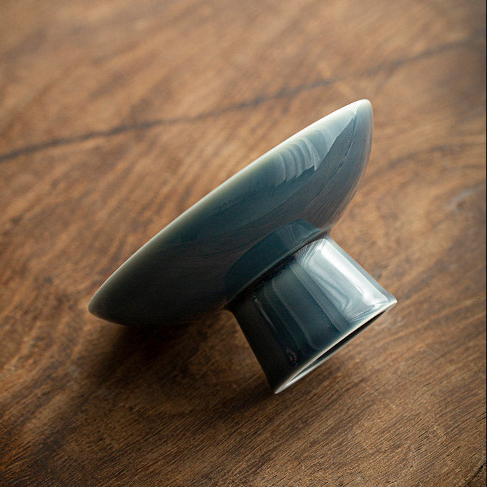 High Foot Snack Plate Haze Blue