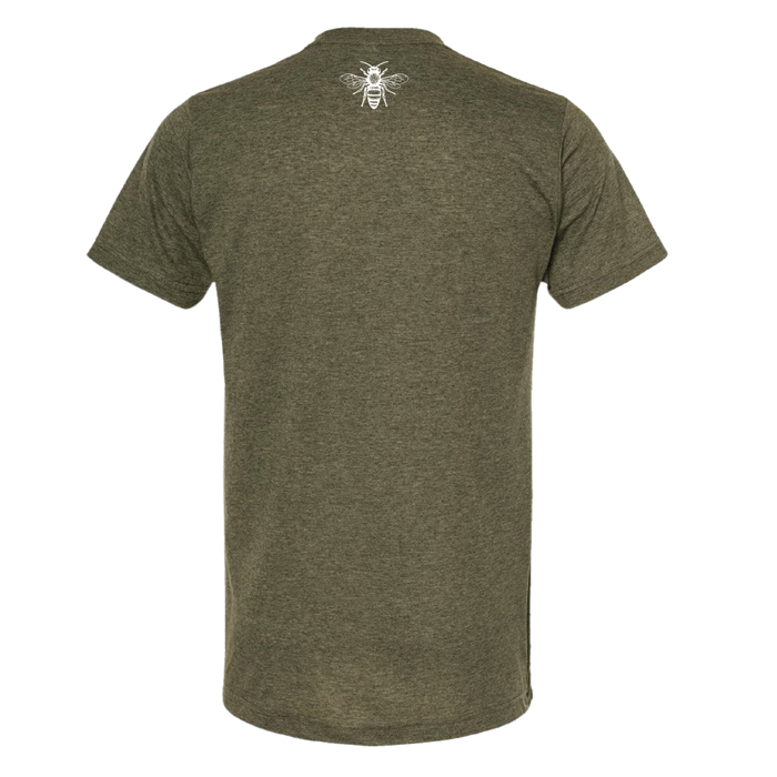Heather Military Green Round Short Sleeve Shirt