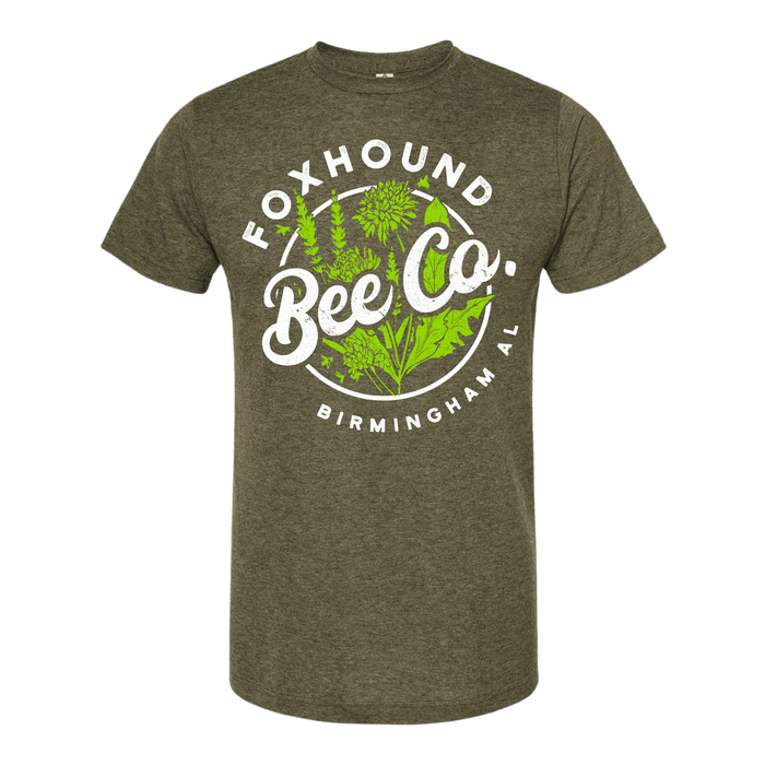 Heather Military Green Round Short Sleeve Shirt