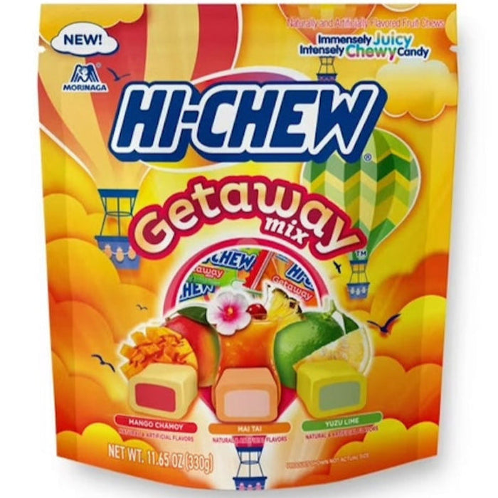 Morinaga Hi-Chew Getaway Mix Chewy Candy with Mango Chamoy, Mai Tai, Yuzu Lime, 11.65 oz