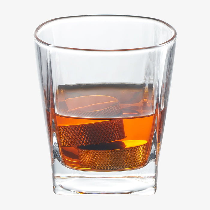 Hockey Whiskey Stones Set | 7pcs - 4 Hockey Puck Chill Stones with Cooling Gel, Hockey Stick Tongs & 2 Classy Whiskey Glasses | Prime Hockey Gifts for Coaches! | | Ideal for Him, Dad, Hockey Present