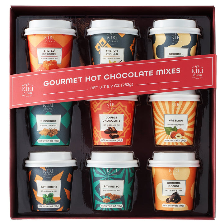 Gourmet Hot Cocoa Gift Set Cup Hot Chocolates - Set of 9 Flavors