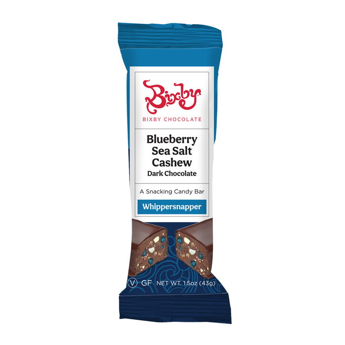 Bixby Chocolate - Whippersnapper Blueberry, Sea Salt, and Cashew Dark Chocolate Bar (43g)