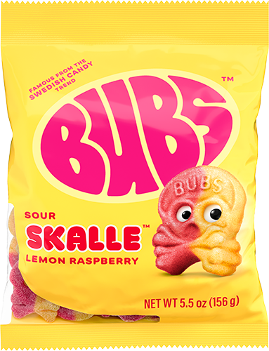 Bubs Sour Lemon Raspberry Skalle - 5.5oz - Sweden — Specialty Food Source