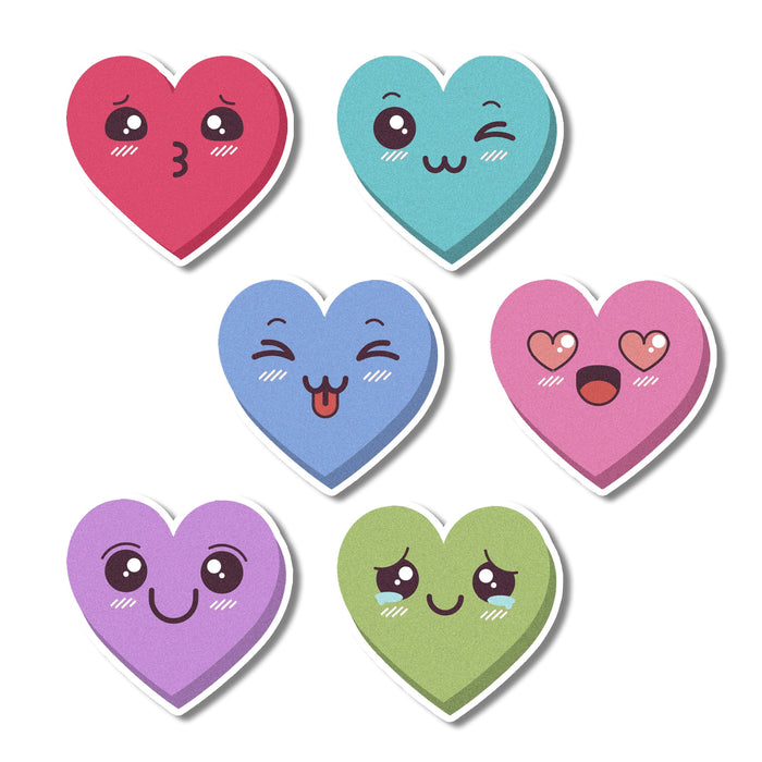 Kawaii Hearts Edible Cupcake Toppers