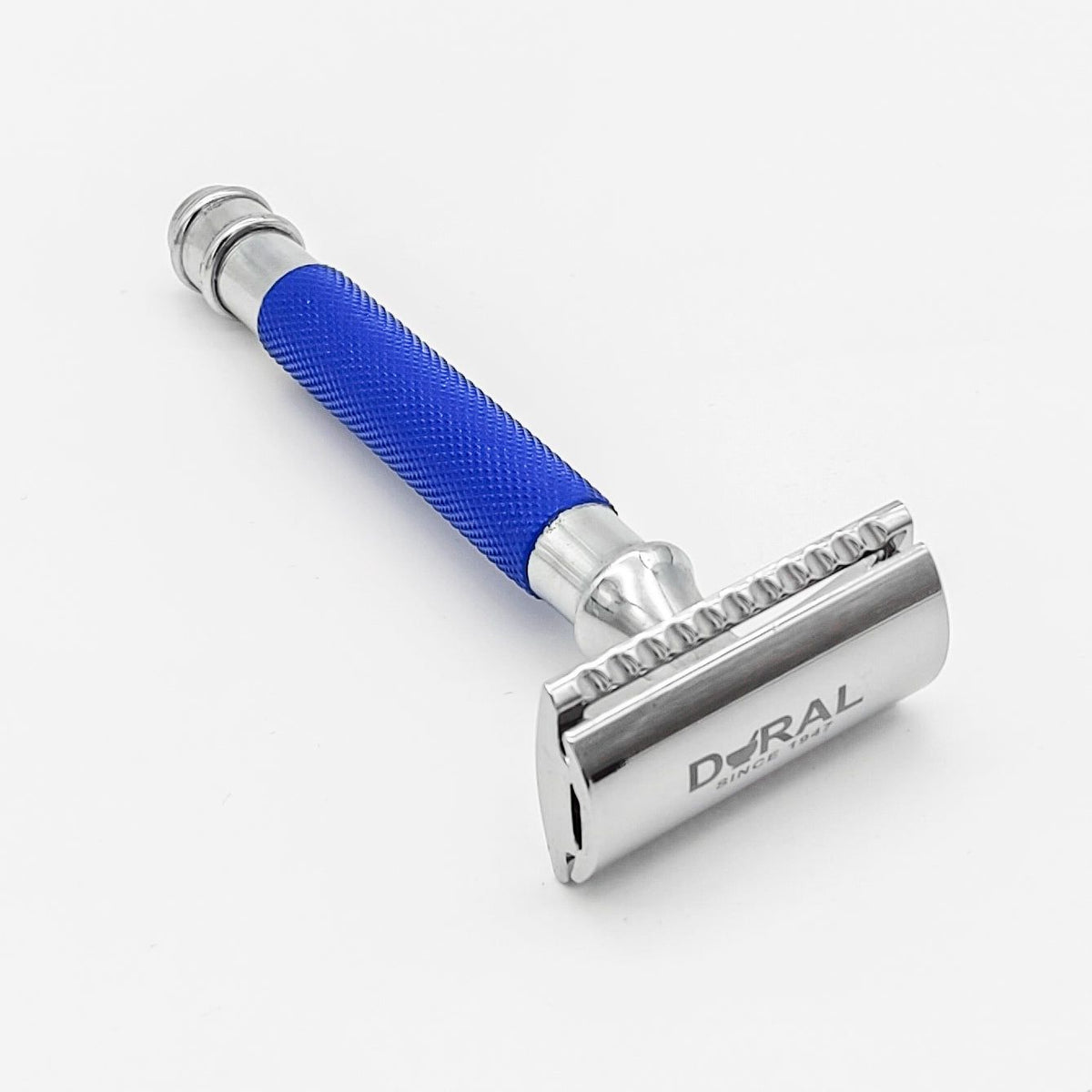 Dural Heavy Stroud Head Double Edge Safety Razor Duty Blue/Silver + Po ...