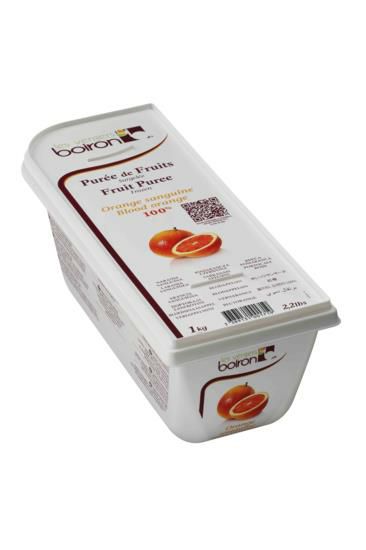 Boiron Blood Orange Puree 2.2lb packaging, emphasizing the rich, vibrant red puree ideal for culinary use.