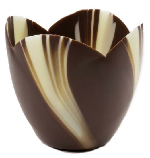 Mona Lisa Medium Marbled Tulip Chocolate Cups – 36 Count