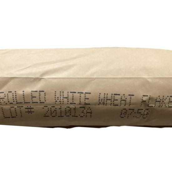 Rolled White Wheat Flakes Bulk 50 LB Bag, 100 Natural Whole Grain C