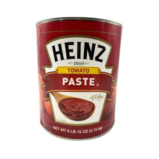 Heinz Brand Tomato Paste in a 6 lb 15 oz Can, perfect for rich and concentrated flavor in cooking.