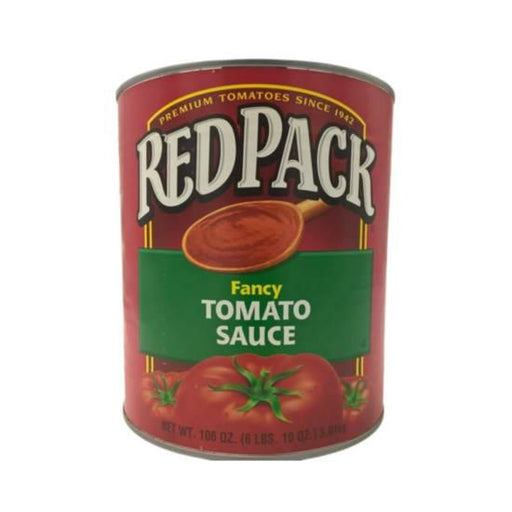 Can of Red Pack Brand Fancy Tomato Sauce, 6 lbs 10 oz, perfect for elevating the flavor of sauces, soups, and stews with rich tomato taste.