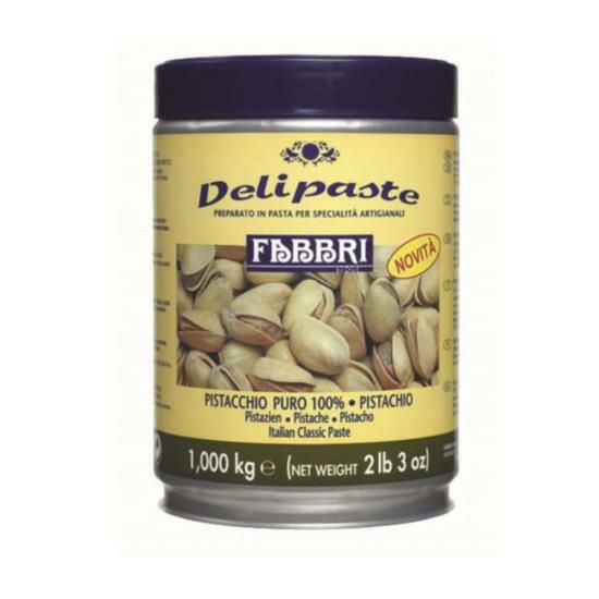 Fabbri Pure Pistachio Delipaste 1 kg tub – 100% pistachio paste for artisan gelato and pastry

