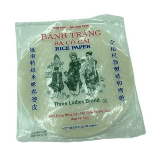 Three Ladies Rice Paper Wrappers, 22 cm – 12 oz