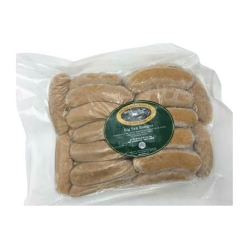 Big Ben Bangers traditional Irish sausages in a 2 pack of 5lb each, showcasing the authentic and rich flavors of Ireland.