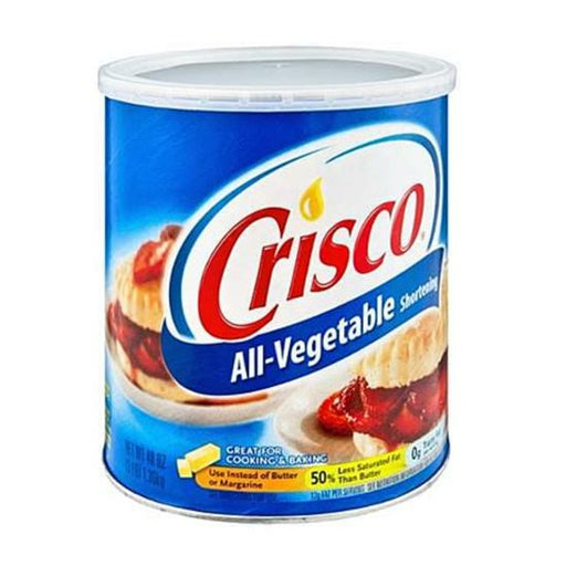 Crisco All-Vegetable Shortening 6 lb tub, perfect for baking and frying, professional and home kitchen essential.