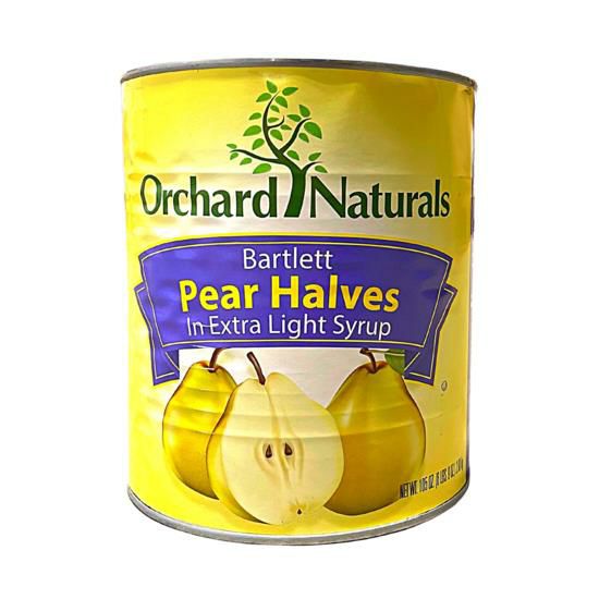 Canned PearOrchard Naturals Pear Halves in Light Syrup, 30/40CTOrchard Naturals Pear HalvesSpecialty Food SourceOrchard Naturals presents its exquisite Pear Halves in Light Syrup, size 30/40CT, a choice selection for culinary professionals seeking quality and natural flavor. T