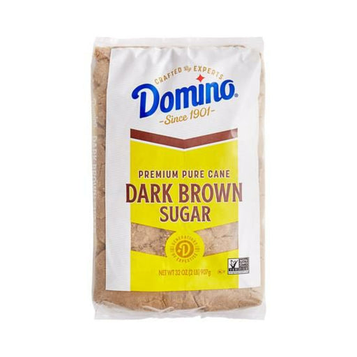 Domino Brand Dark Brown Sugar, perfect for enriching baking and cooking with a rich molasses flavor. 2lb
