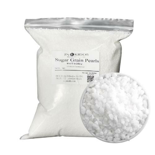 Cristalco Brand Pearl Grain Sugar packaging showcasing its fine, premium European beet sugar, ideal for baking and sweetening. 5lb