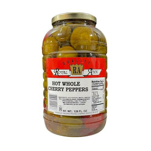 Whole Hot Cherry PeppersHot Cherry PeppersSpecialty Food SourceAdd a kick of heat to your culinary creations with Royal Ann Whole Hot Cherry Peppers. These spicy, round peppers are perfect for those who love a touch of zesty fla