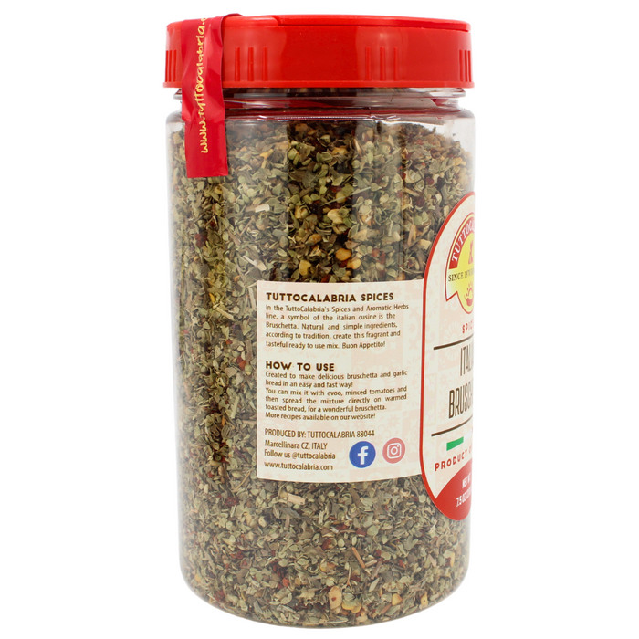 TuttoCalabria Italian Bruschetta Seasoning Spice Mix – 7.05 oz (200g)