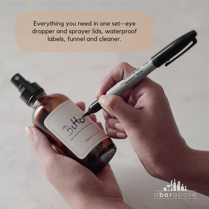 Amber Atomizer / Eye Dropper Set